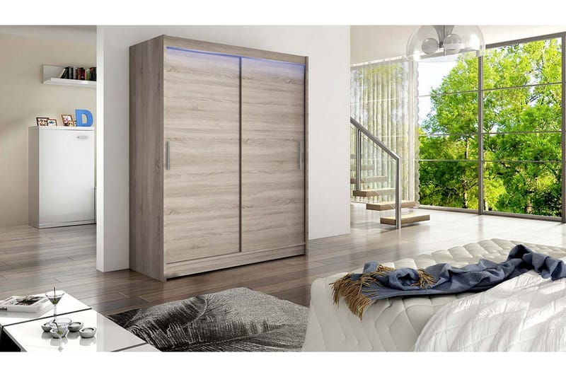 Westa Garderob 150x58x200 cm - Beige / Grå /  Hvit - Oppbevaring - Klesoppbevaring - Garderober & garderobesystem