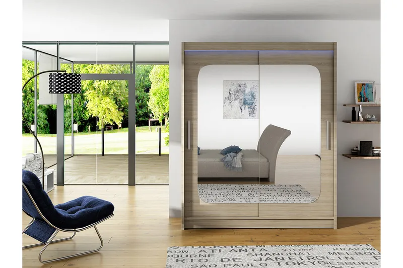 Westa Garderob 150x58x200 cm - Beige / Grå - Oppbevaring - Klesoppbevaring - Garderober & garderobesystem - Garderobeskap & klesskap