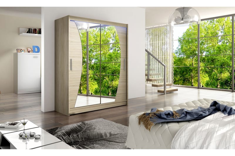 Westa Garderob 150x58x200 cm - Beige / Hvit - Oppbevaring - Klesoppbevaring - Garderober & garderobesystem - Garderobeskap & klesskap