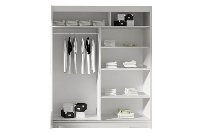 Westa Garderob 150x58x200 cm - Beige / Hvit - Oppbevaring - Klesoppbevaring - Garderober & garderobesystem - Garderobeskap & klesskap