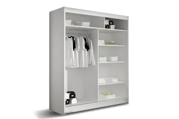 Westa Garderob 150x58x200 cm - Beige / Hvit - Oppbevaring - Klesoppbevaring - Garderober & garderobesystem