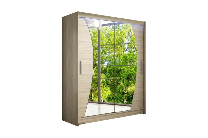 Westa Garderob 150x58x200 cm - Beige / Hvit - Oppbevaring - Klesoppbevaring - Garderober & garderobesystem