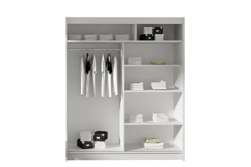 Westa Garderob 150x58x200 cm - Hvit - Oppbevaring - Klesoppbevaring - Garderober & garderobesystem - Garderobeskap & klesskap