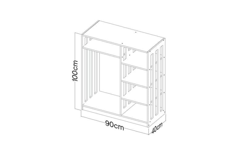 Winters Garderobe 90x100 cm - Natur - Oppbevaring - Klesoppbevaring - Garderober & garderobesystem