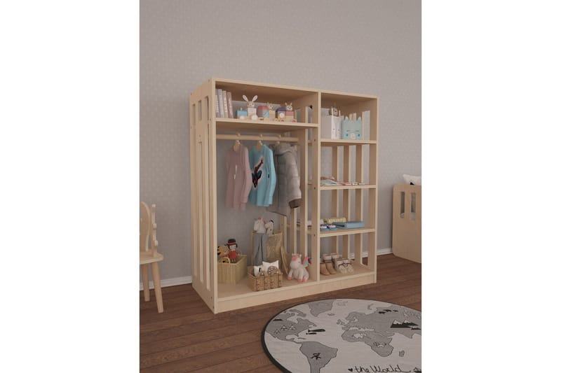 Winters Garderobe 90x100 cm - Natur - Oppbevaring - Klesoppbevaring - Garderober & garderobesystem