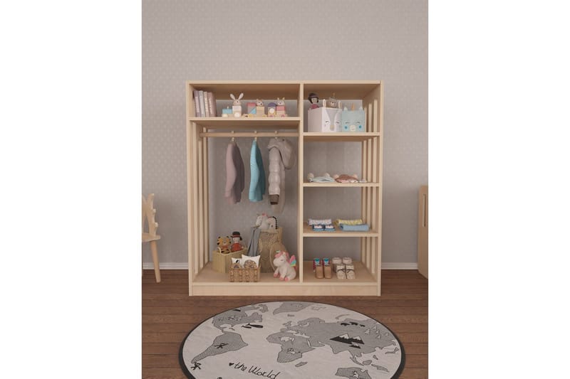 Winters Garderobe 90x100 cm - Natur - Oppbevaring - Klesoppbevaring - Garderober & garderobesystem