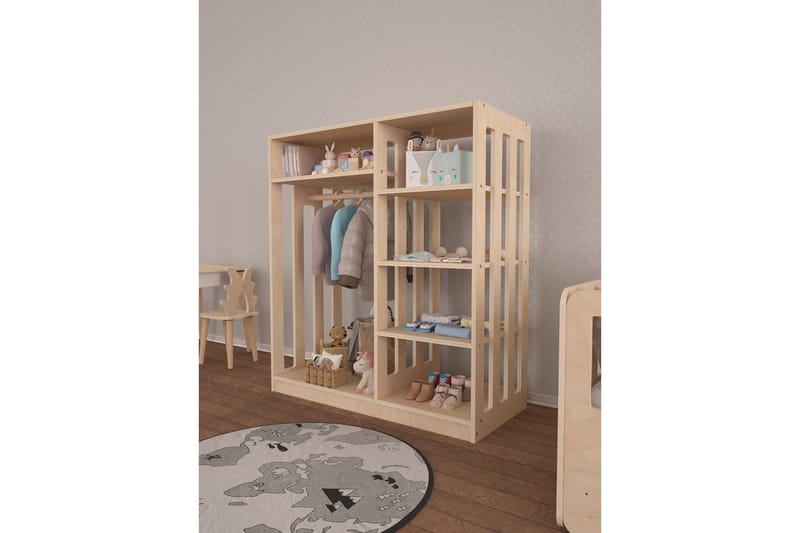 Winters Garderobe 90x100 cm - Natur - Oppbevaring - Klesoppbevaring - Garderober & garderobesystem