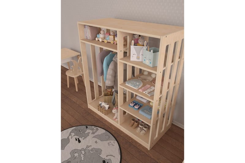 Winters Garderobe 90x100 cm - Natur - Oppbevaring - Klesoppbevaring - Garderober & garderobesystem