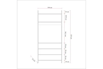 Witonia Garderobe 104x52 cm - Natur - Oppbevaring - Klesoppbevaring - Stumtjener - Klesstativ
