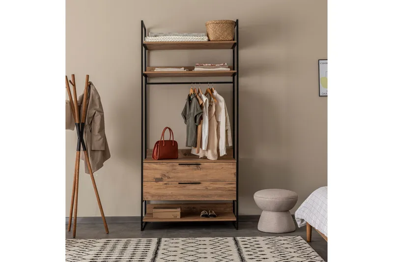 Witonia Garderobe 104x52 cm - Natur - Oppbevaring - Klesoppbevaring - Stumtjener - Klesstativ
