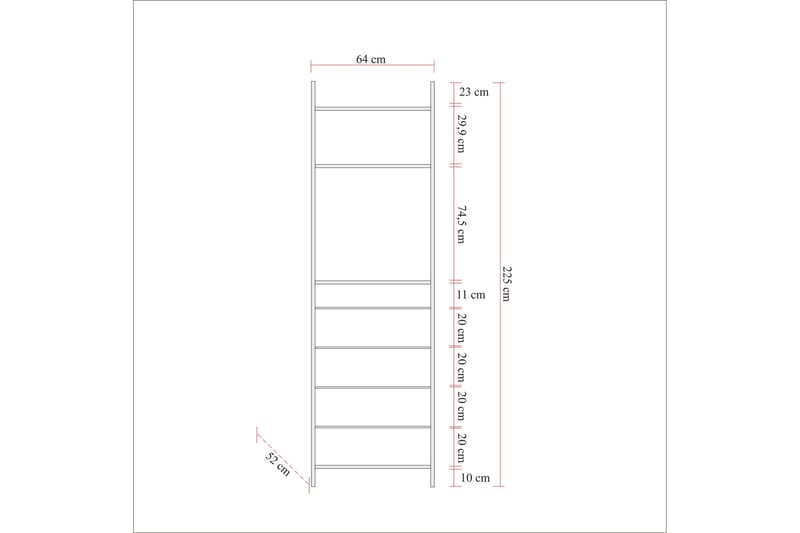 Witonia Garderobe 64x52 cm - Natur - Oppbevaring - Klesoppbevaring - Garderober & garderobesystem