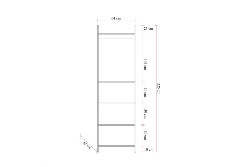 Witonia Garderobe 64x52 cm - Natur - Oppbevaring - Klesoppbevaring - Garderober & garderobesystem