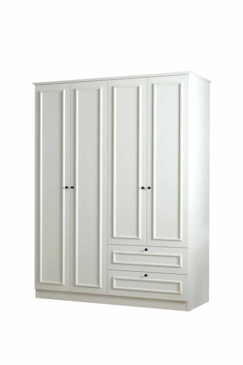 Wonthaggi garderobe 140x182 cm - Hvit - Oppbevaring - Klesoppbevaring - Garderober & garderobesystem - Garderobeskap & klesskap