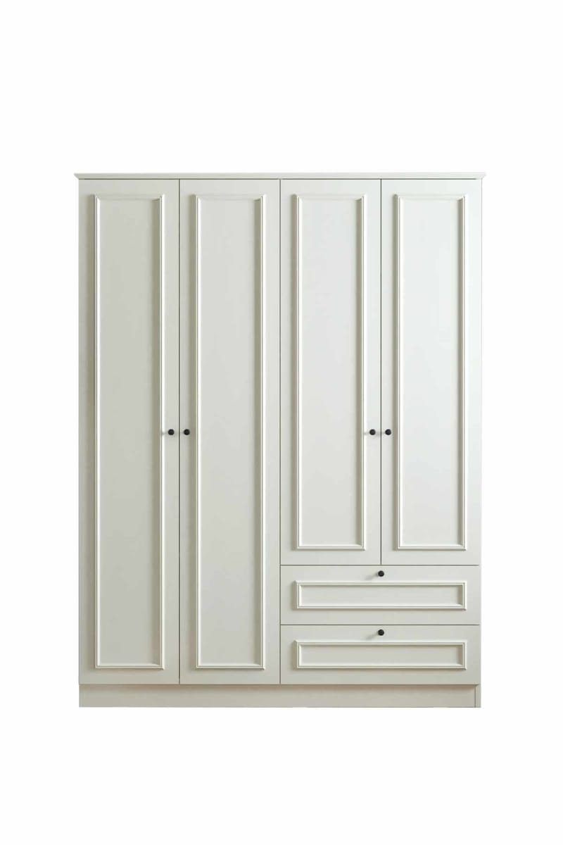 Wonthaggi garderobe 140x182 cm - Hvit - Oppbevaring - Klesoppbevaring - Garderober & garderobesystem - Garderobeskap & klesskap