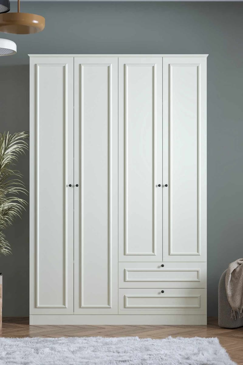 Wonthaggi garderobe 140x210 cm - Hvit - Oppbevaring - Klesoppbevaring - Garderober & garderobesystem - Garderobeskap & klesskap
