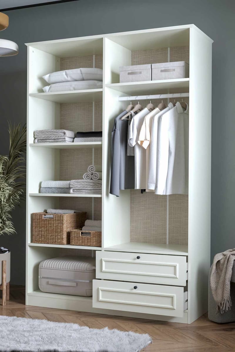 Wonthaggi garderobe 140x210 cm - Hvit - Oppbevaring - Klesoppbevaring - Garderober & garderobesystem - Garderobeskap & klesskap