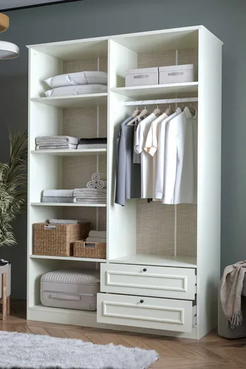 Wonthaggi garderobe 140x210 cm - Hvit - Oppbevaring - Klesoppbevaring - Garderober & garderobesystem - Garderobeskap & klesskap