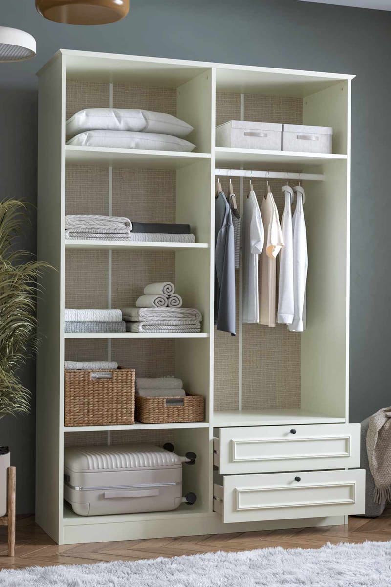 Wonthaggi garderobe 140x210 cm - Hvit - Oppbevaring - Klesoppbevaring - Garderober & garderobesystem - Garderobeskap & klesskap