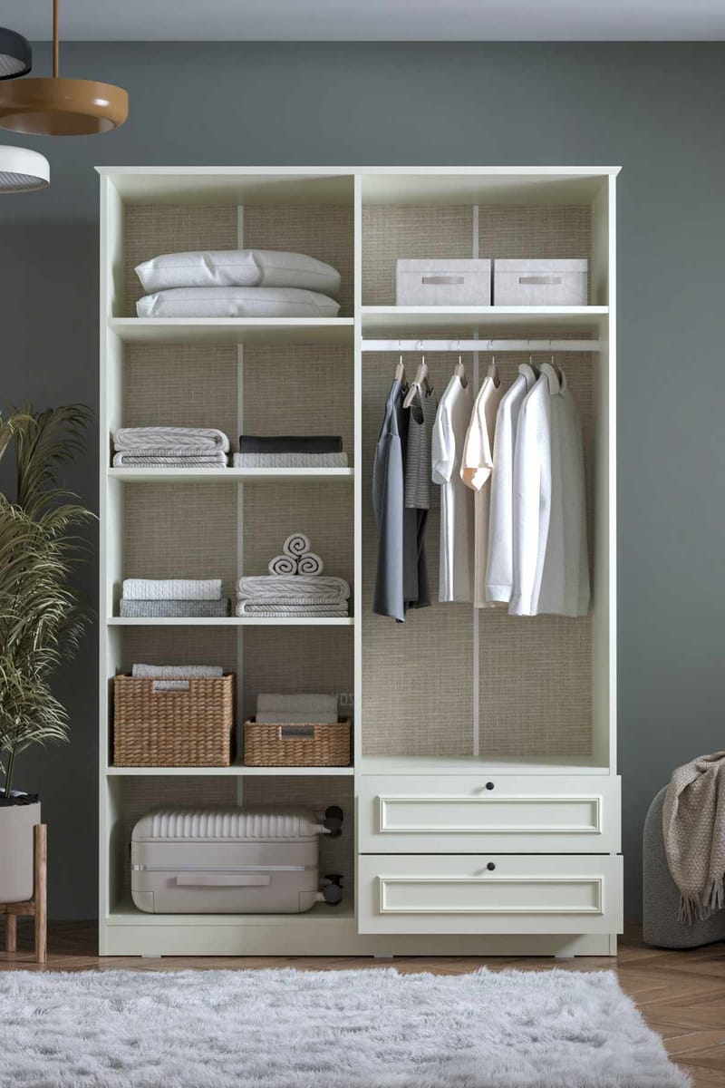 Wonthaggi garderobe 140x210 cm - Hvit - Oppbevaring - Klesoppbevaring - Garderober & garderobesystem - Garderobeskap & klesskap