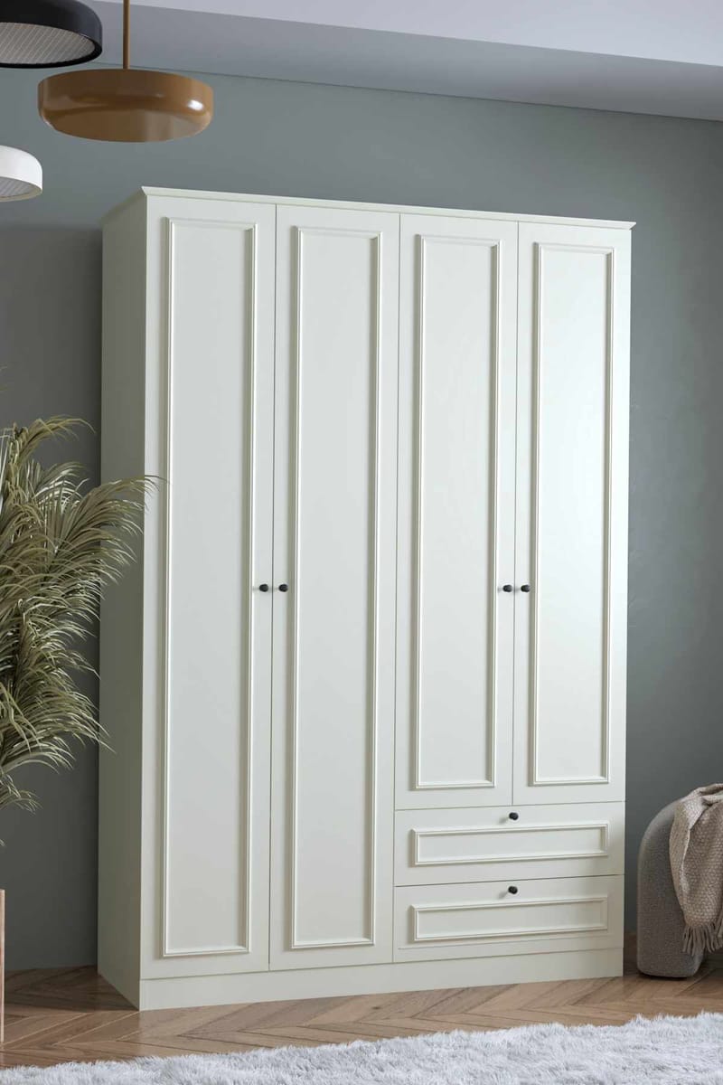 Wonthaggi garderobe 140x210 cm - Hvit - Oppbevaring - Klesoppbevaring - Garderober & garderobesystem - Garderobeskap & klesskap