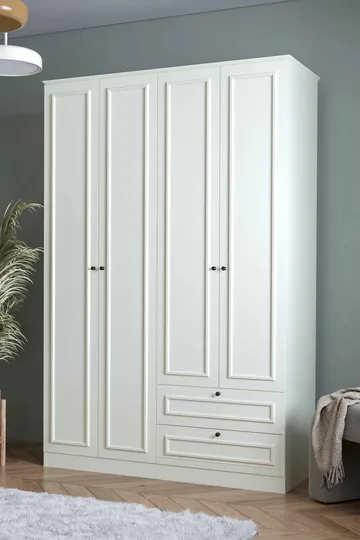 Wonthaggi garderobe 140x210 cm - Hvit - Oppbevaring - Klesoppbevaring - Garderober & garderobesystem - Garderobeskap & klesskap