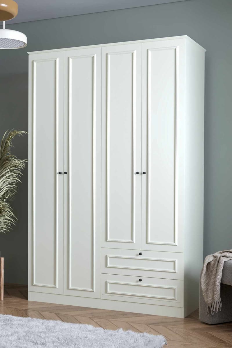 Wonthaggi garderobe 140x210 cm - Hvit - Oppbevaring - Klesoppbevaring - Garderober & garderobesystem - Garderobeskap & klesskap