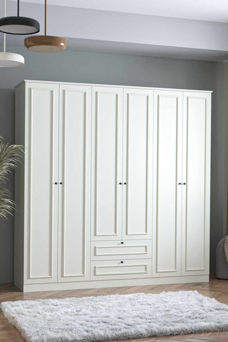 Wonthaggi garderobe 209x210 cm - Hvit - Oppbevaring - Klesoppbevaring - Garderober & garderobesystem - Garderobeskap & klesskap