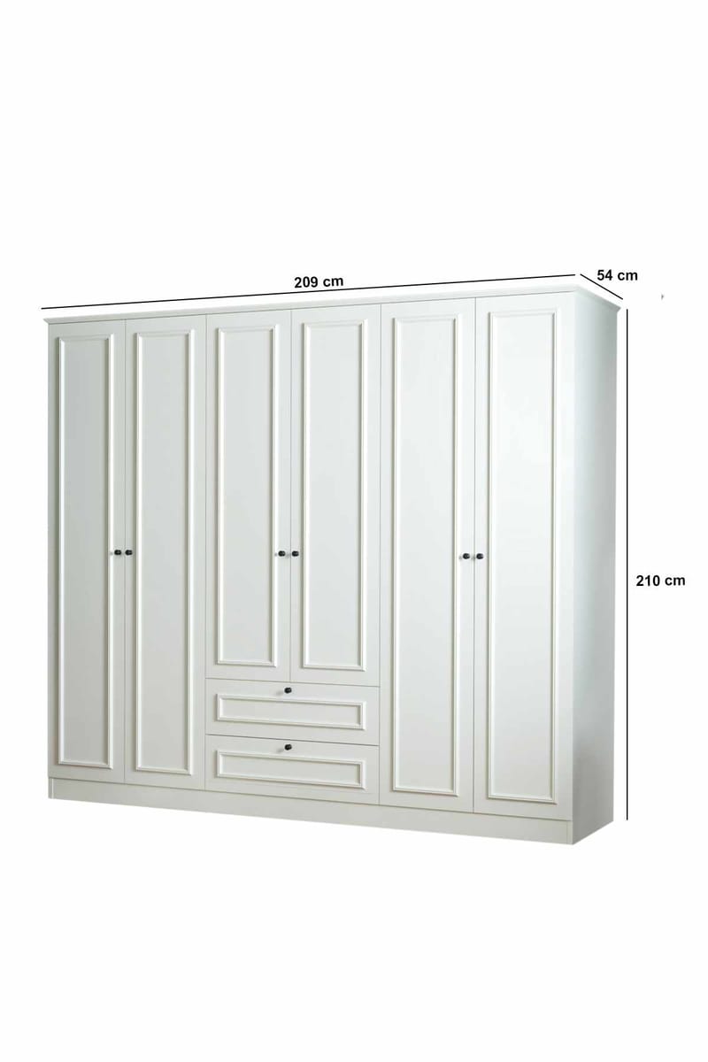 Wonthaggi garderobe 209x210 cm - Hvit - Oppbevaring - Klesoppbevaring - Garderober & garderobesystem - Garderobeskap & klesskap