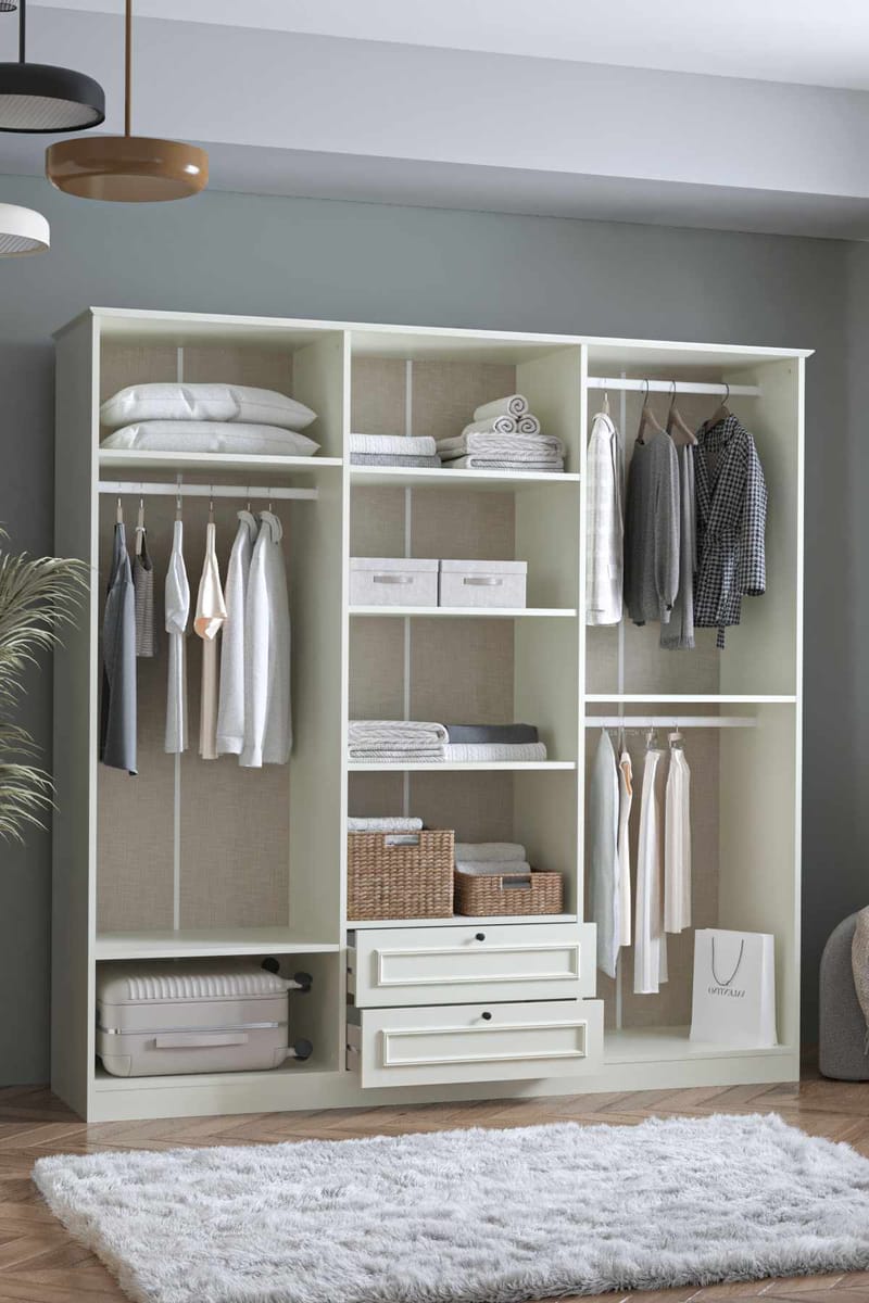 Wonthaggi garderobe 209x210 cm - Hvit - Oppbevaring - Klesoppbevaring - Garderober & garderobesystem - Garderobeskap & klesskap