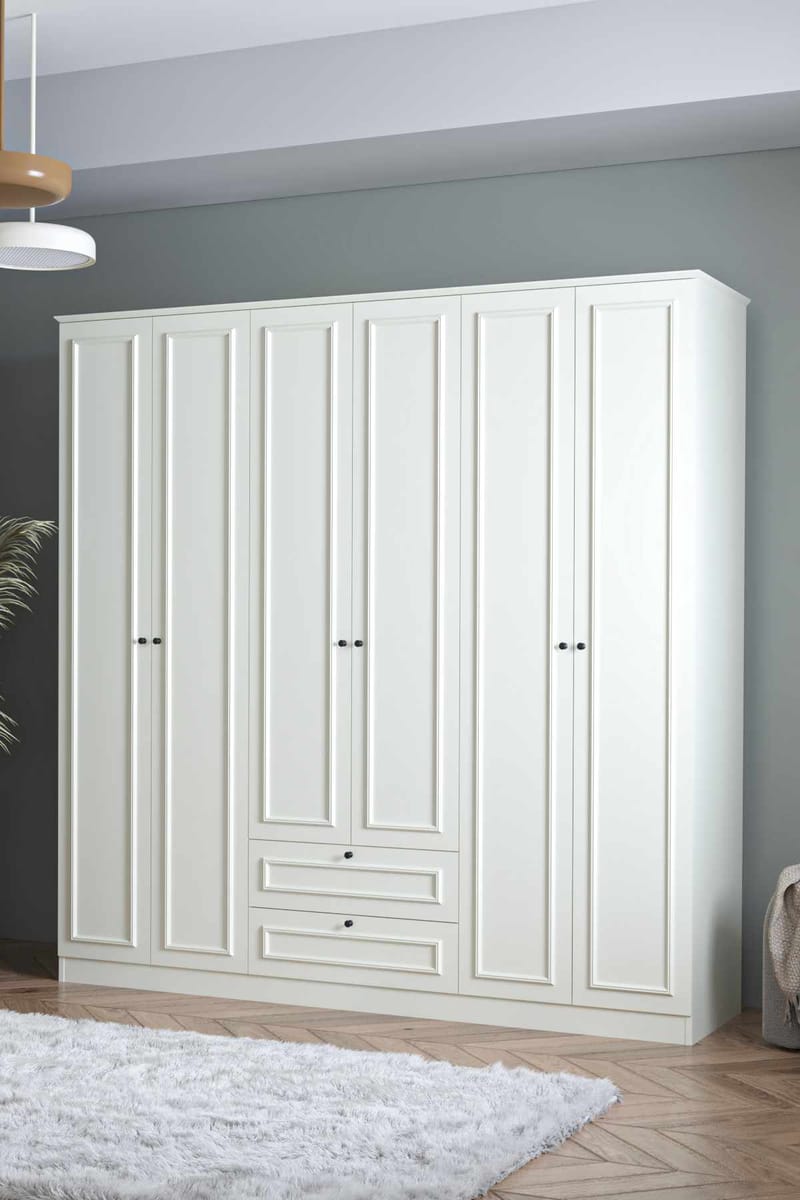 Wonthaggi garderobe 209x210 cm - Hvit - Oppbevaring - Klesoppbevaring - Garderober & garderobesystem - Garderobeskap & klesskap