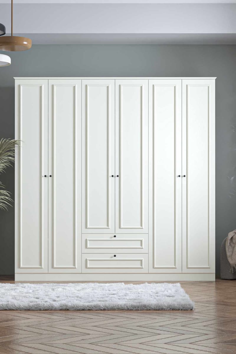 Wonthaggi garderobe 209x210 cm - Hvit - Oppbevaring - Klesoppbevaring - Garderober & garderobesystem - Garderobeskap & klesskap
