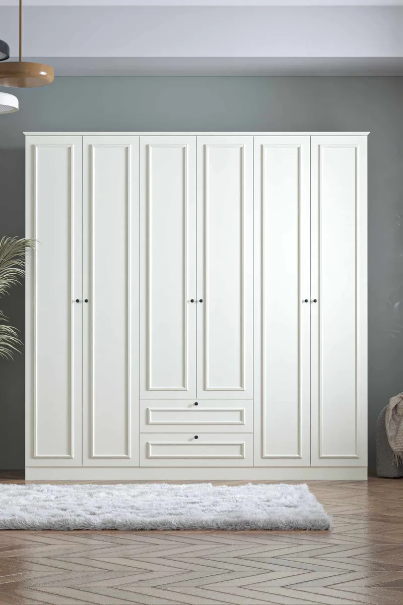 Wonthaggi garderobe 209x210 cm - Hvit - Oppbevaring - Klesoppbevaring - Garderober & garderobesystem - Garderobeskap & klesskap