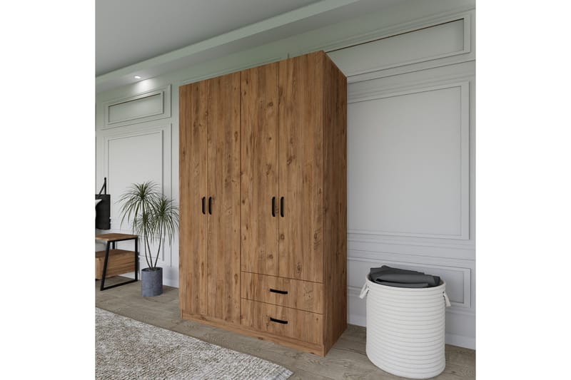 Yaman Garderobe 120x180 cm - Brun - Oppbevaring - Klesoppbevaring - Garderober & garderobesystem