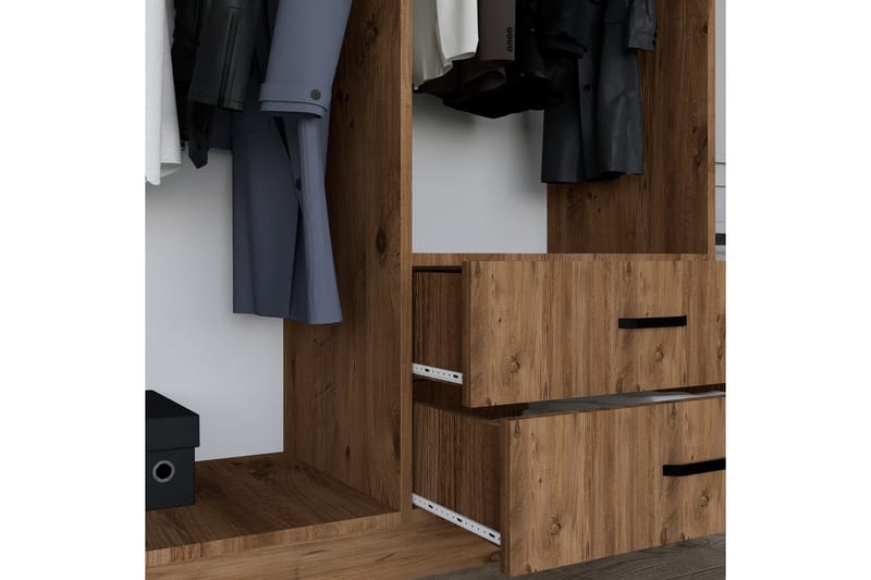 Yaman Garderobe 120x180 cm - Brun - Oppbevaring - Klesoppbevaring - Garderober & garderobesystem