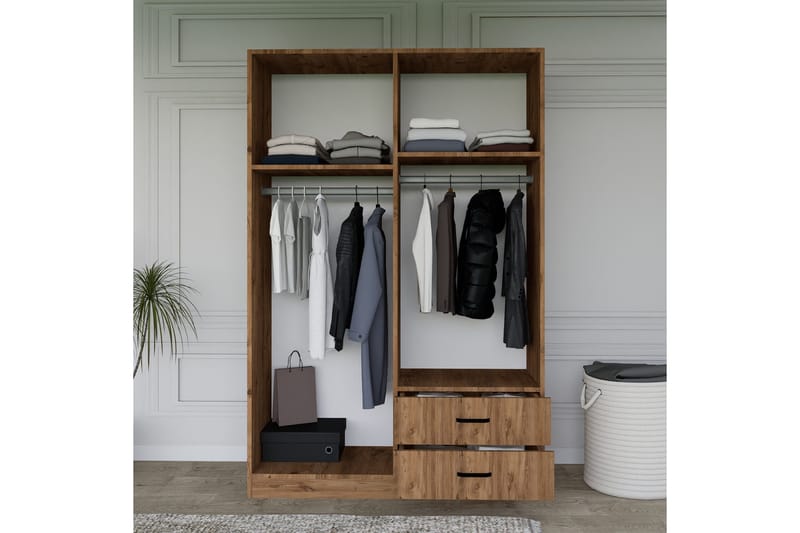 Yaman Garderobe 120x180 cm - Brun - Oppbevaring - Klesoppbevaring - Garderober & garderobesystem