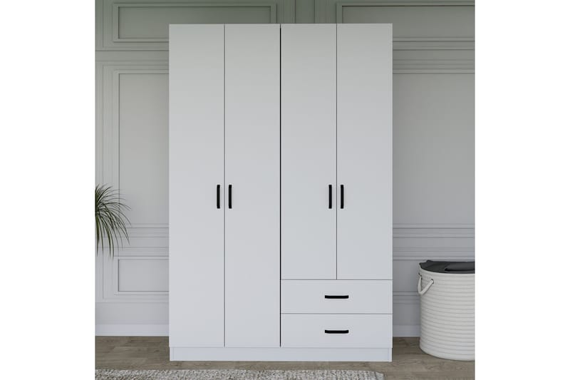 Yaman Garderobe 120x180 cm - Matt hvit - Oppbevaring - Klesoppbevaring - Garderober & garderobesystem