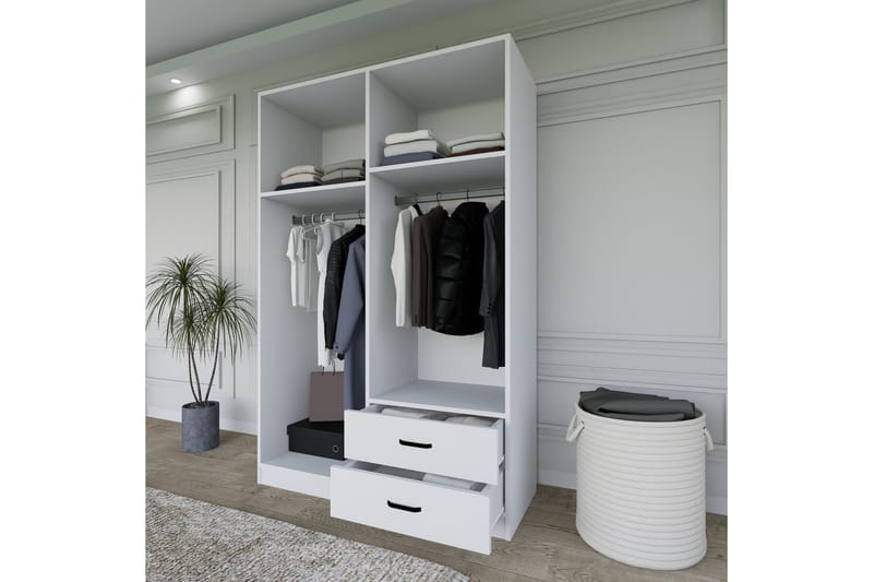 Yaman Garderobe 120x180 cm - Matt hvit - Oppbevaring - Klesoppbevaring - Garderober & garderobesystem