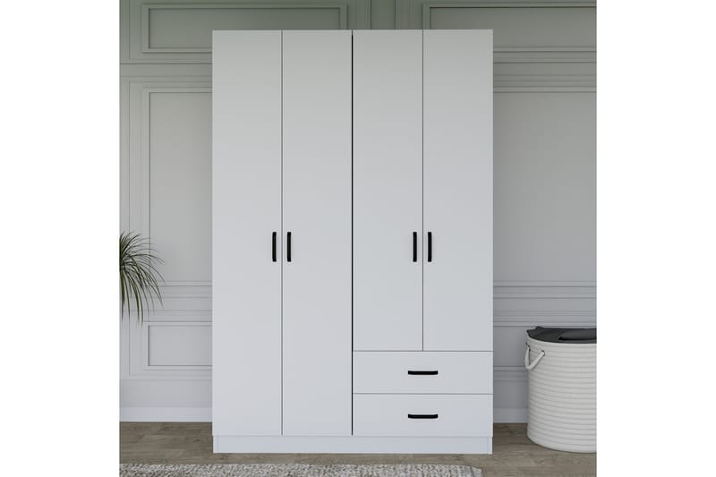 Yaman Garderobe 120x180 cm - Matt hvit - Oppbevaring - Klesoppbevaring - Garderober & garderobesystem