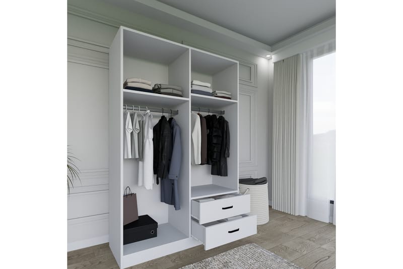 Yaman Garderobe 120x180 cm - Matt hvit - Oppbevaring - Klesoppbevaring - Garderober & garderobesystem