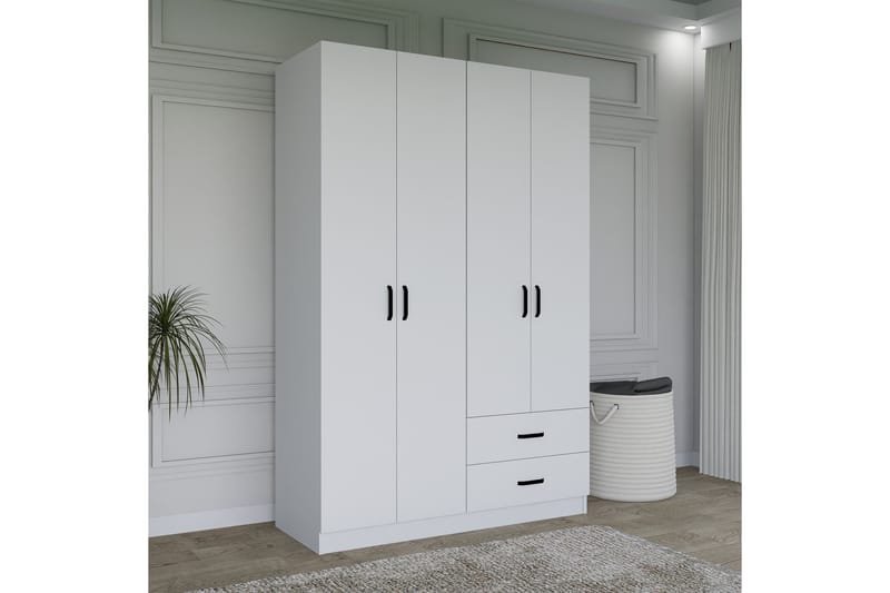 Yaman Garderobe 120x180 cm - Matt hvit - Oppbevaring - Klesoppbevaring - Garderober & garderobesystem
