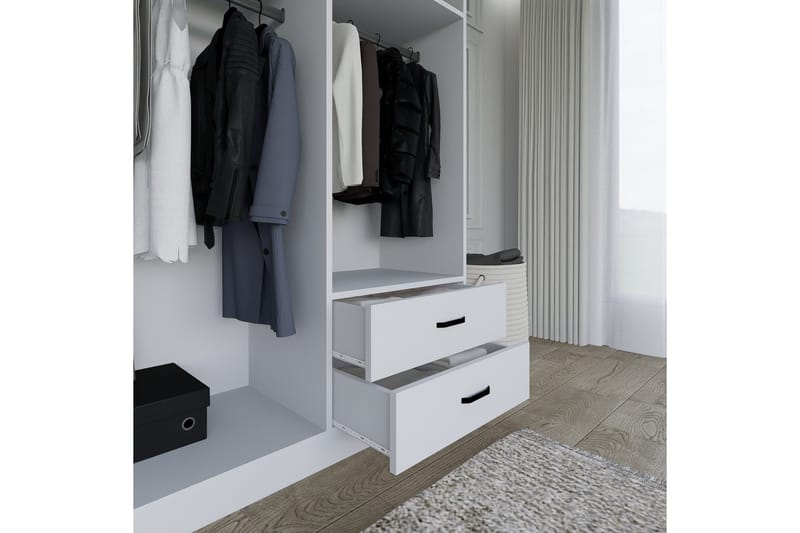 Yaman Garderobe 120x180 cm - Matt hvit - Oppbevaring - Klesoppbevaring - Garderober & garderobesystem