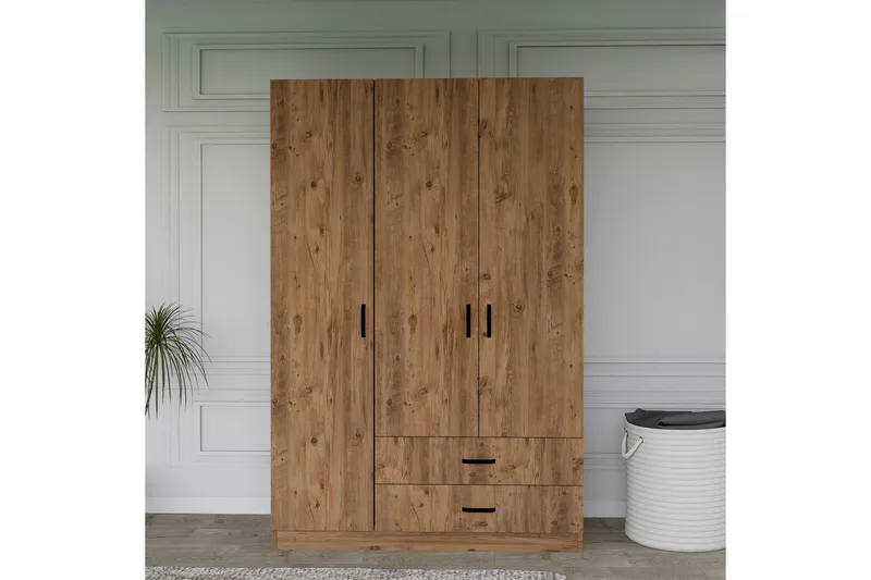 Yaman Garderobe 120x181 cm - Valnøtt - Oppbevaring - Klesoppbevaring - Garderober & garderobesystem
