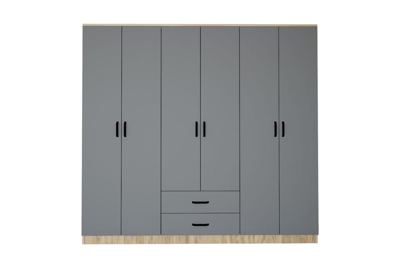 Yaman Garderobe 180x190 cm - Grå/Hvit - Oppbevaring - Klesoppbevaring - Garderober & garderobesystem
