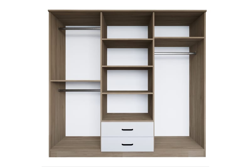 Yaman Garderobe 180x190 cm - Lys brun - Oppbevaring - Klesoppbevaring - Garderober & garderobesystem