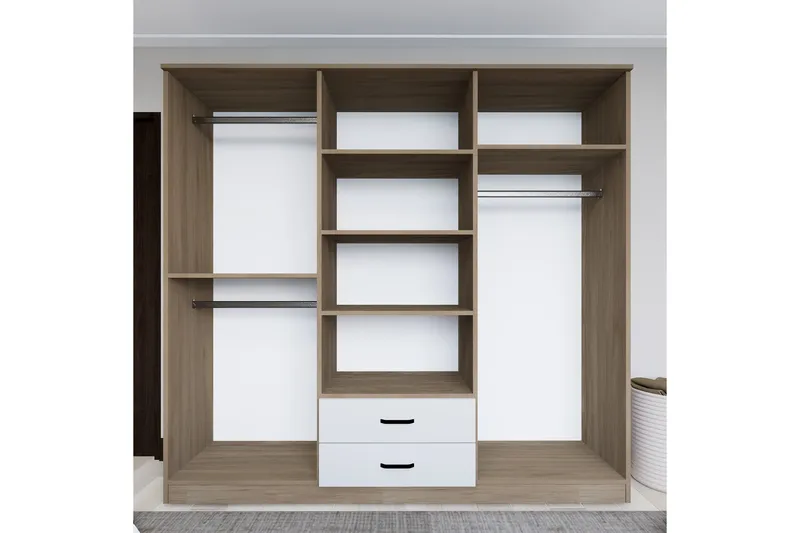 Yaman Garderobe 180x190 cm - Lys brun - Oppbevaring - Klesoppbevaring - Garderober & garderobesystem