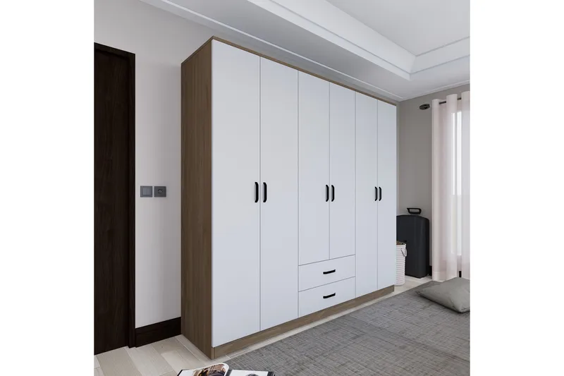 Yaman Garderobe 180x190 cm - Lys brun - Oppbevaring - Klesoppbevaring - Garderober & garderobesystem
