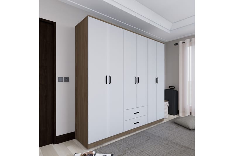 Yaman Garderobe 180x190 cm - Lys brun - Oppbevaring - Klesoppbevaring - Garderober & garderobesystem