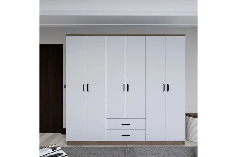 Yaman Garderobe 180x190 cm - Lys brun - Oppbevaring - Klesoppbevaring - Garderober & garderobesystem