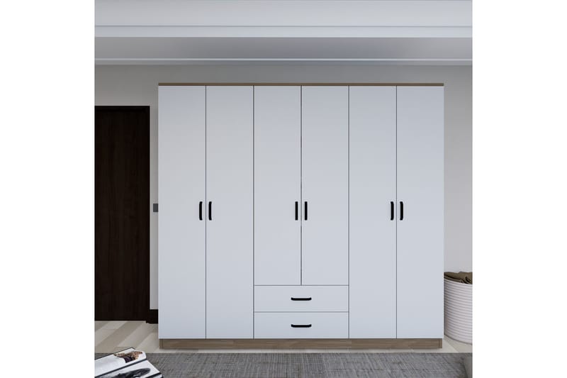 Yaman Garderobe 180x190 cm - Lys brun - Oppbevaring - Klesoppbevaring - Garderober & garderobesystem