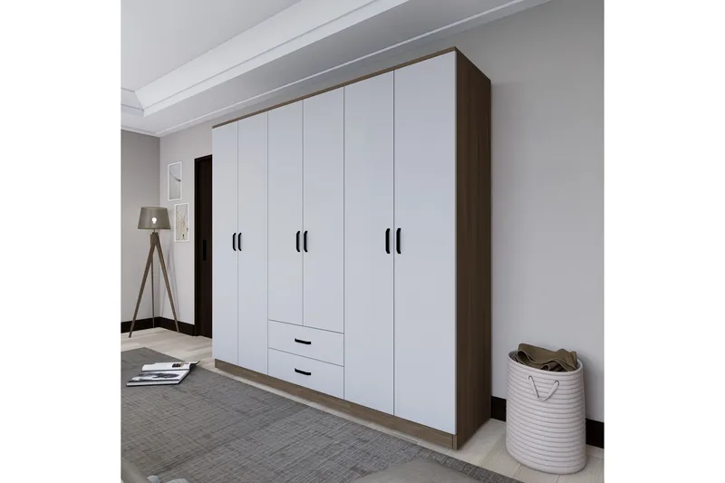 Yaman Garderobe 180x190 cm - Lys brun - Oppbevaring - Klesoppbevaring - Garderober & garderobesystem
